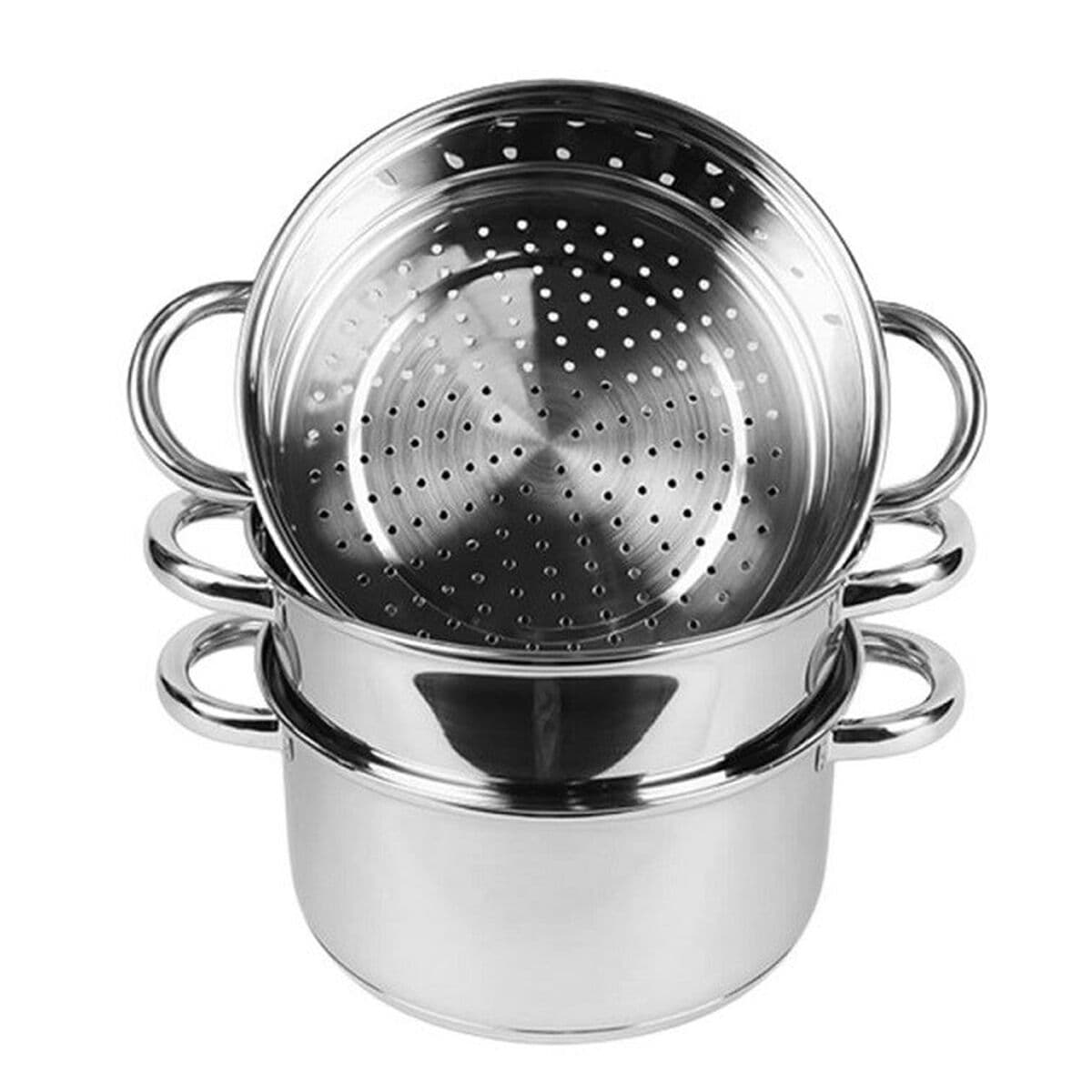 Steamer with Pan Feel Maestro MR-2900-18 Steel Glass Stainless steel 2 L
