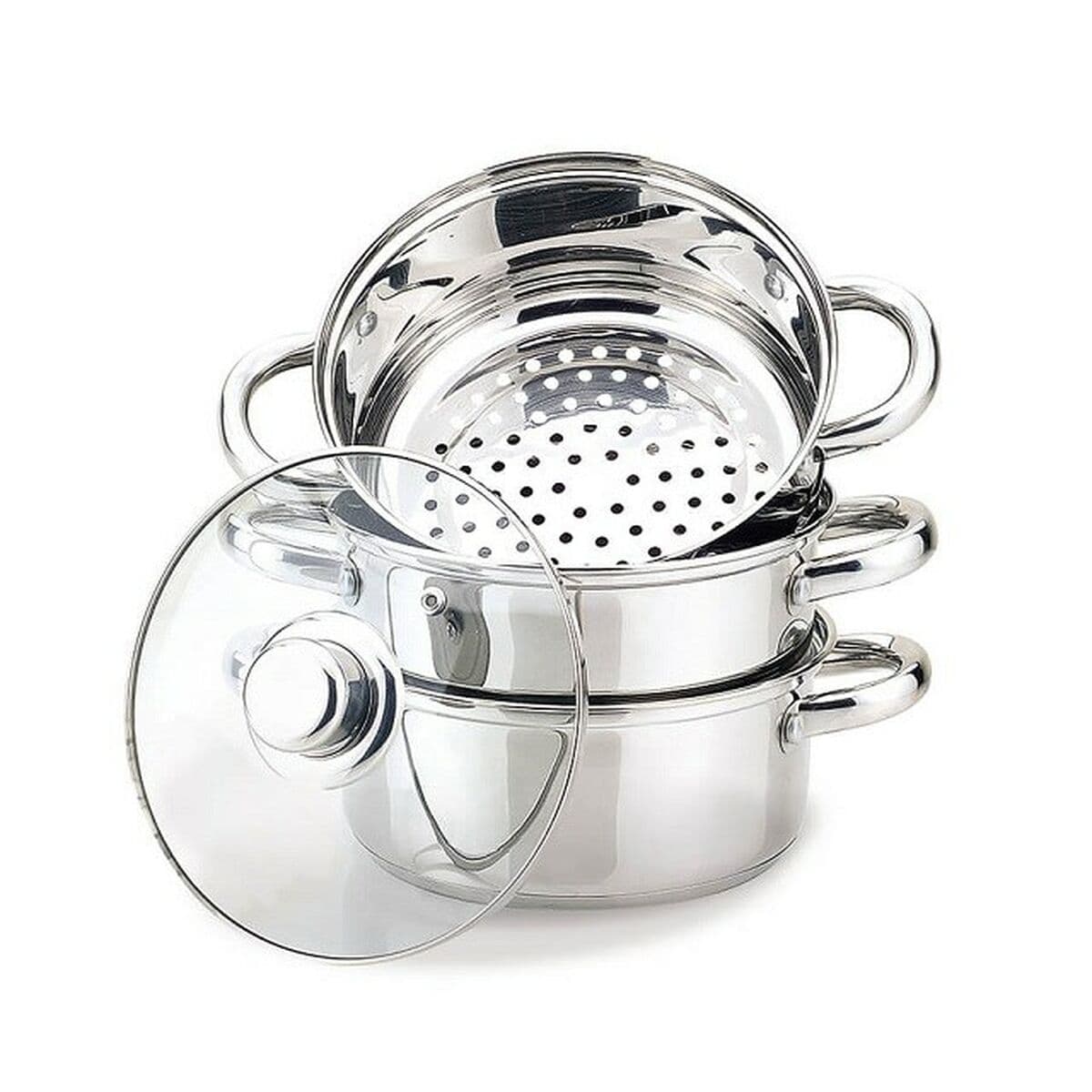Steamer with Pan Feel Maestro MR-2900-18 Steel Glass Stainless steel 2 L