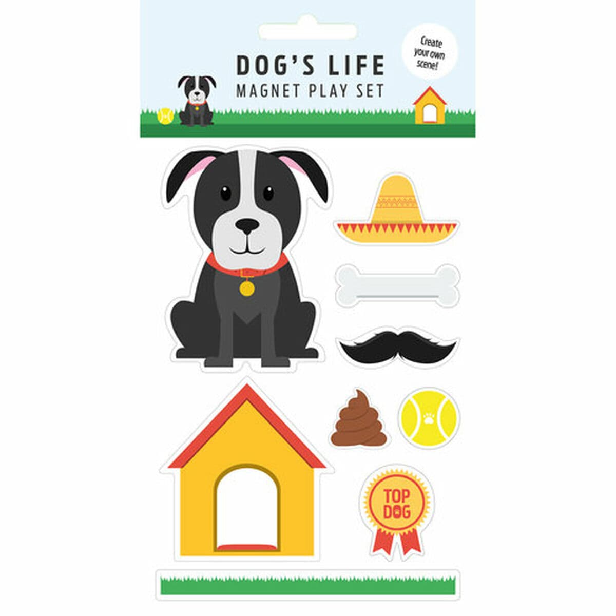 Magnets Magnet & Steel Dog Multicolour Metal 9 Pieces
