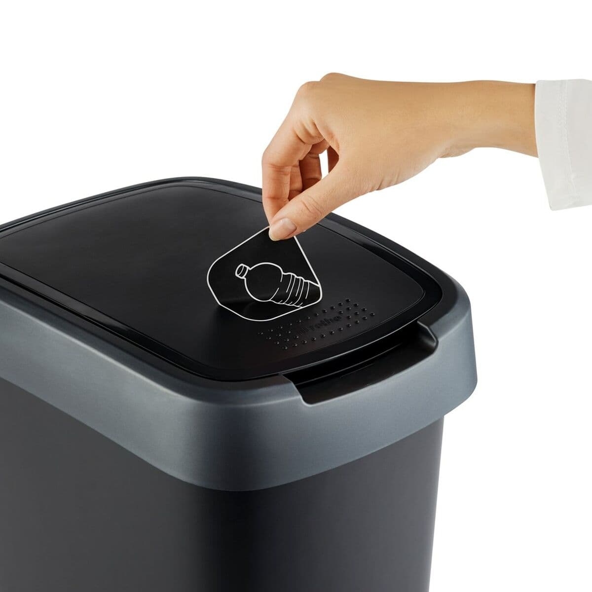 Waste bin Rotho Twist Silver Silver Plastic 10 L