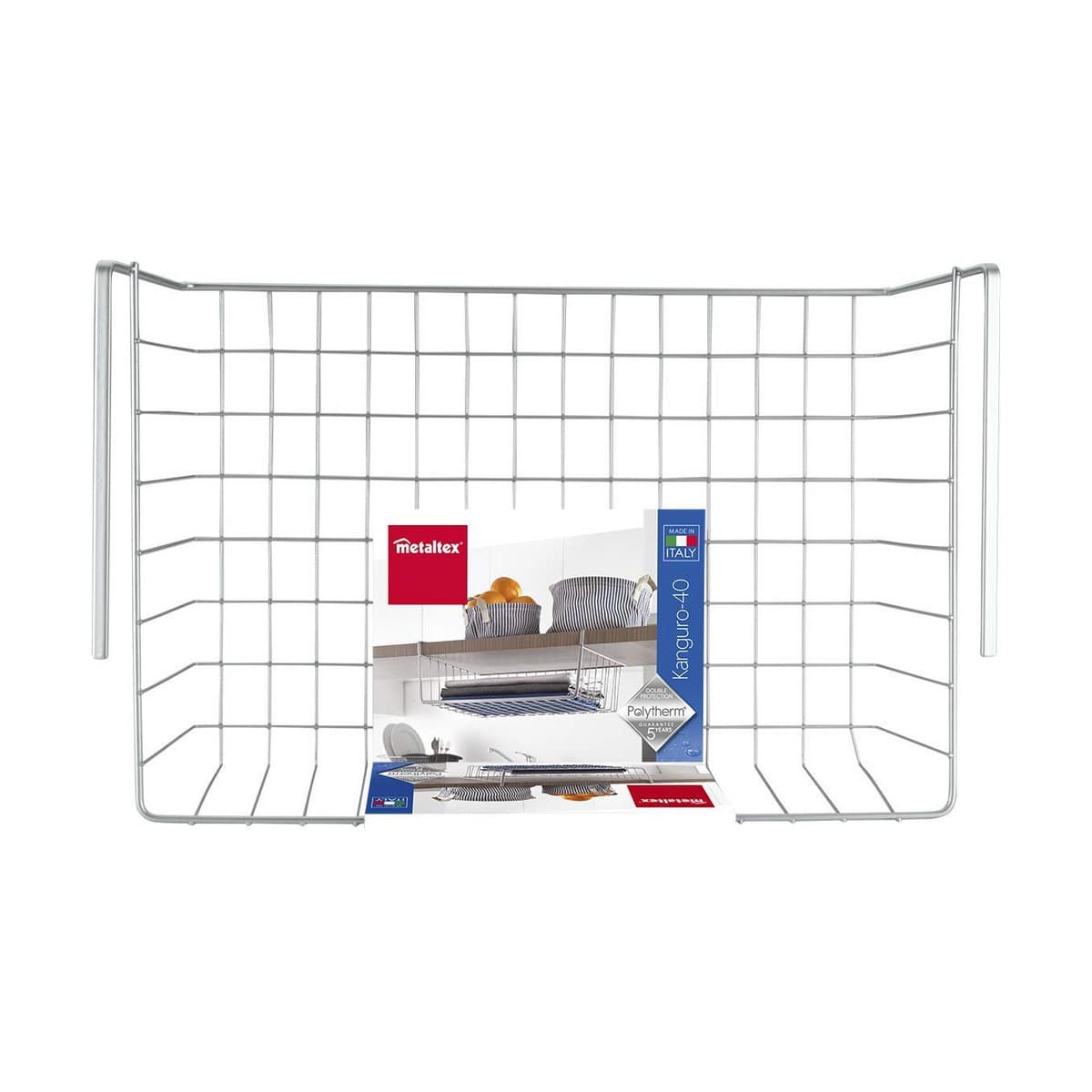 Kitchen Cupboard Organiser Metaltex Kanguro 40 x 26 x 14 cm White Grey