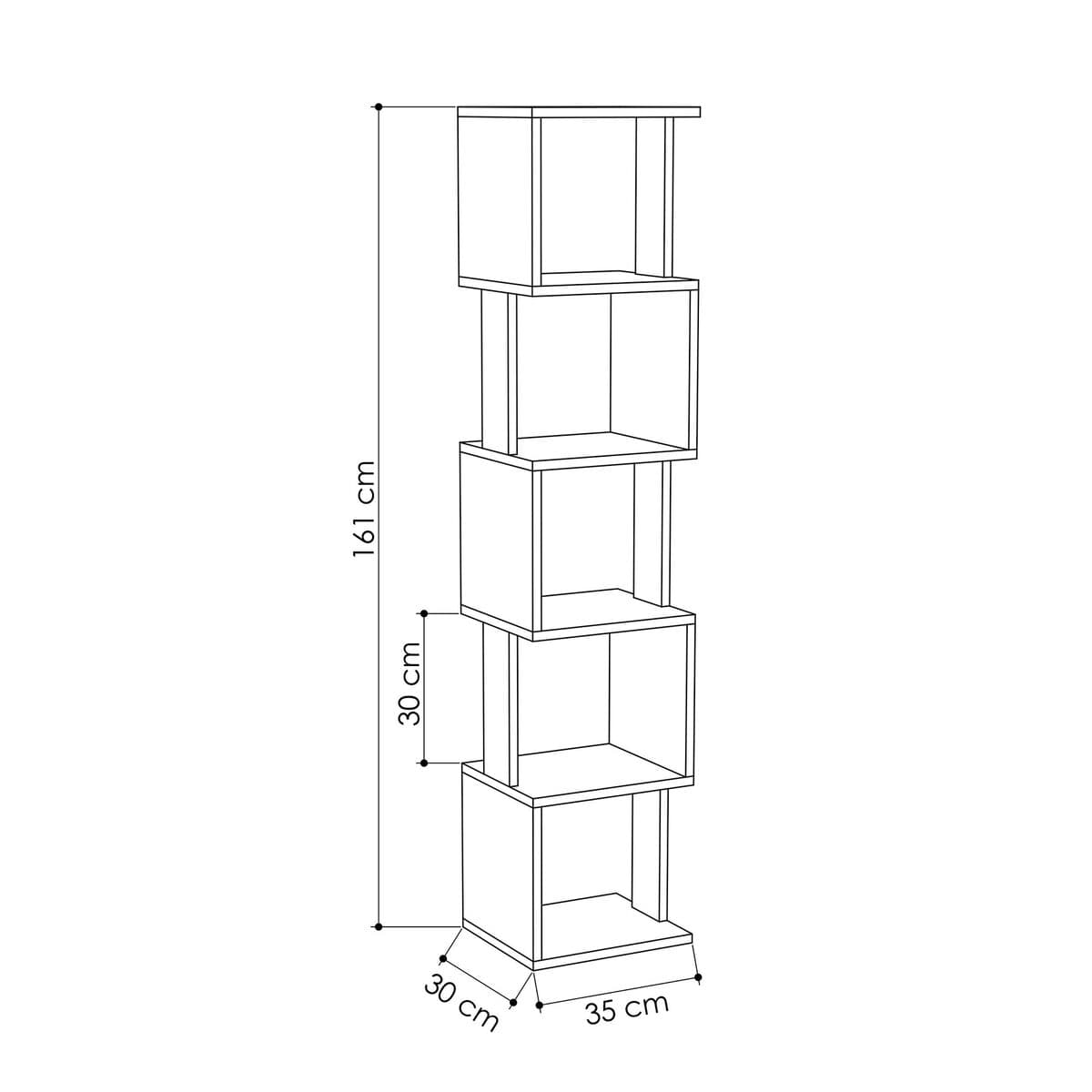 Corner Shelves Alexandra House Living Oak Wood MDP 35 x 161 x 2 cm 5 Shelves