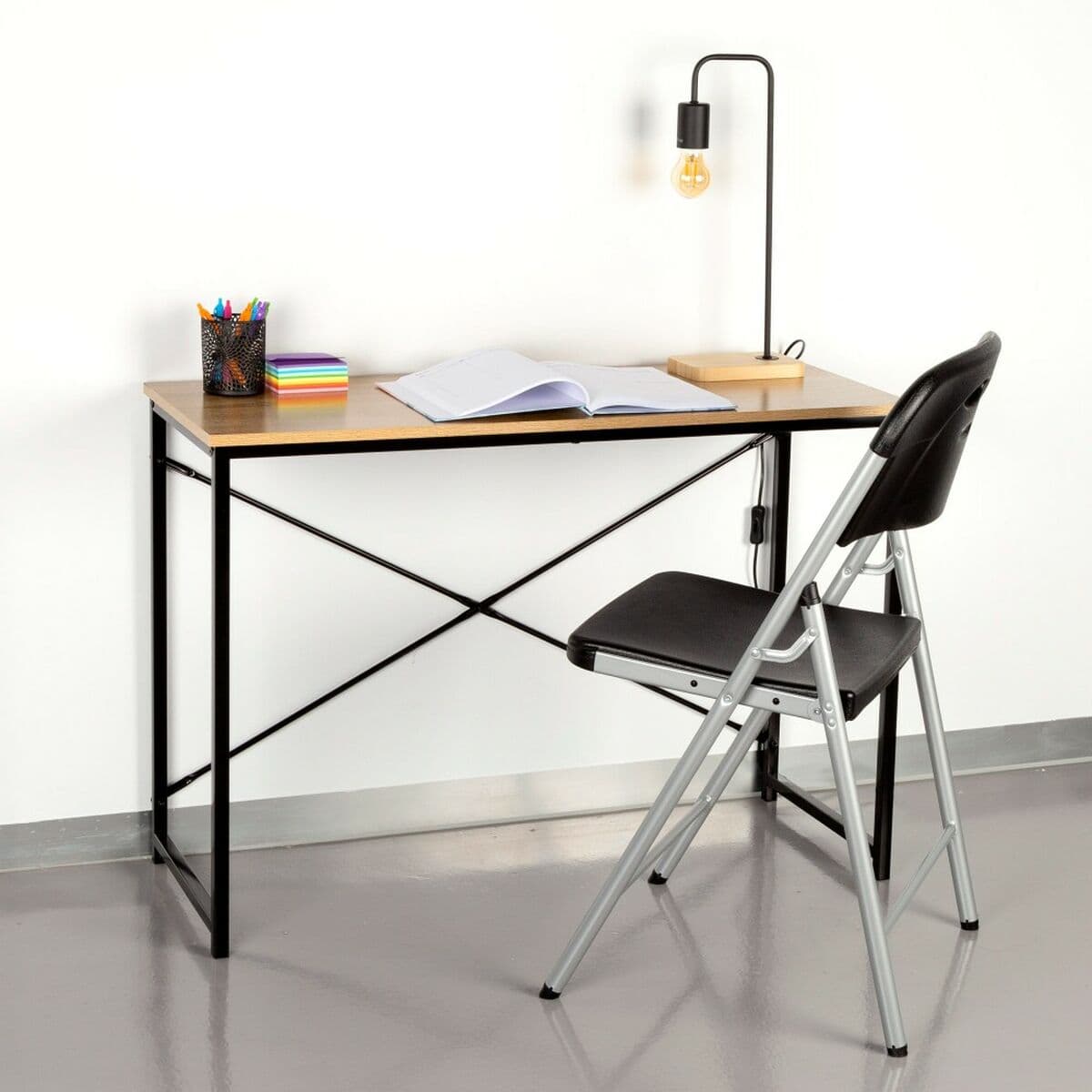 Desk Max Home Steel Melamin Particleboard 100 x 70 x 40 cm