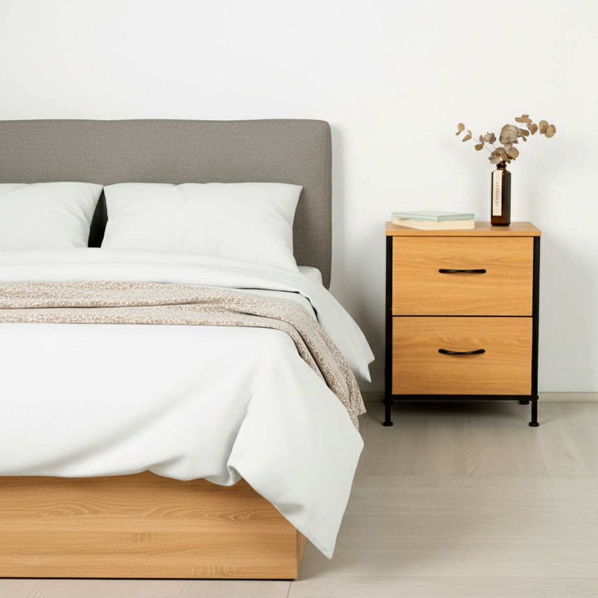 Nightstand Max Home Black 40 x 52 x 30 cm