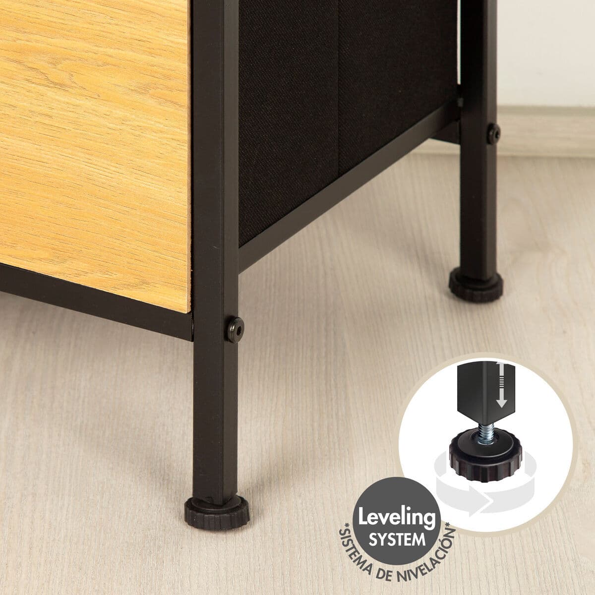 Nightstand Max Home Black 40 x 52 x 30 cm