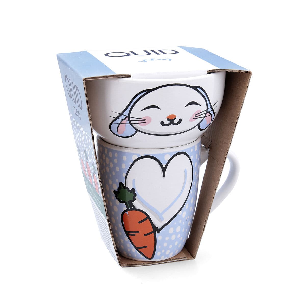 Set of Mugs Quid Zoo Multicolour Ceramic Rabbit