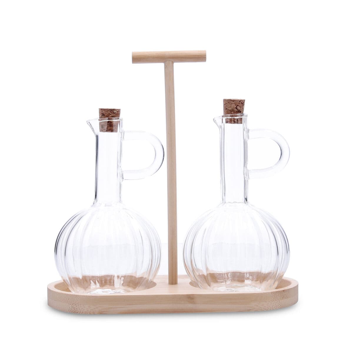 Oil and Vinegar Set Quid Trend 21 x 9,5 x 20,5 cm Bamboo Brown