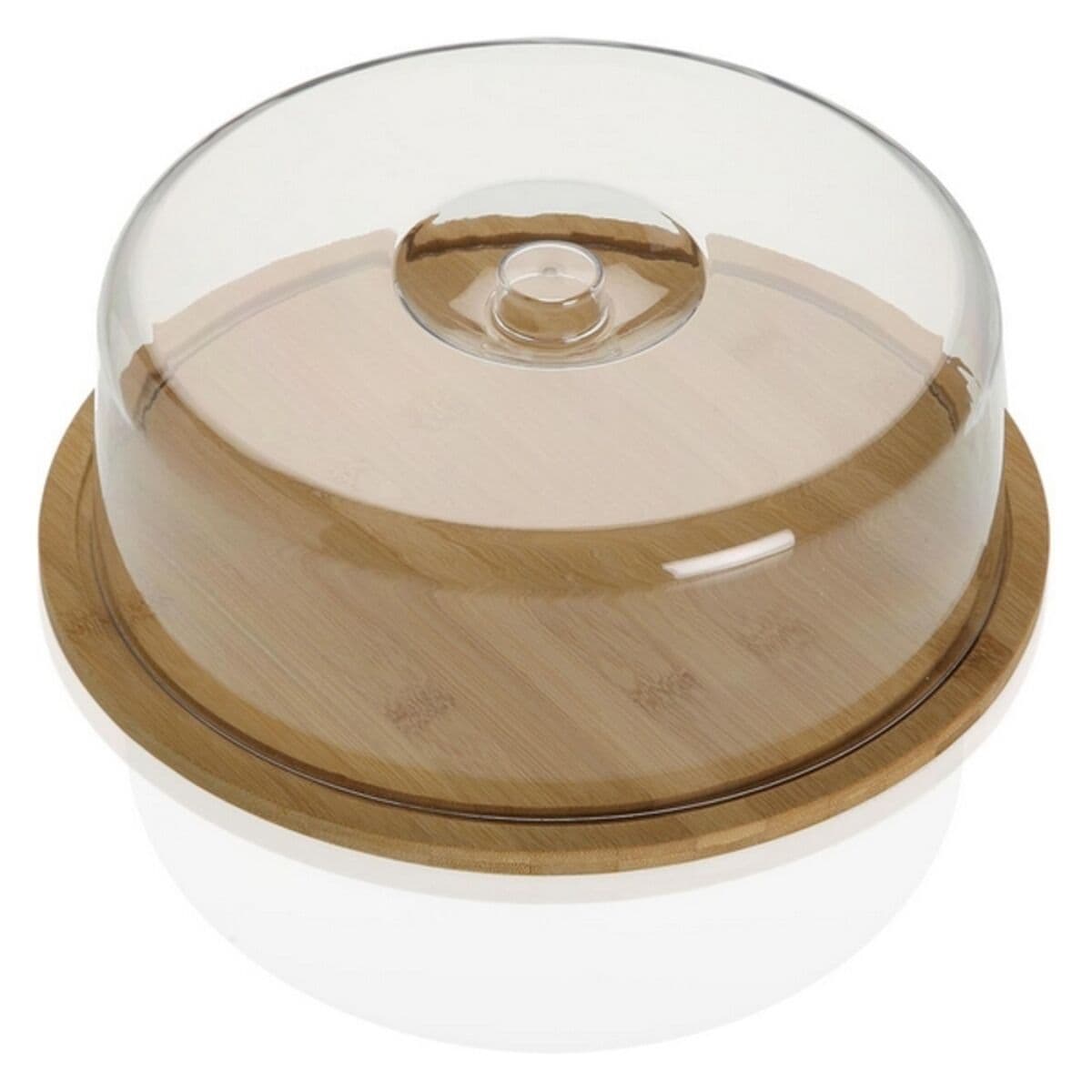 Tray with lid Versa Transparent Bamboo polystyrene MDF Wood