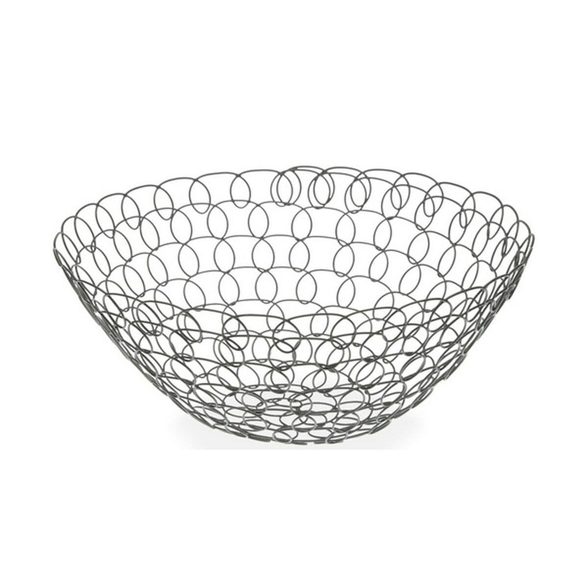Fruit Bowl Versa Grey Metal Steel 28 x 12 x 28 cm 1 L