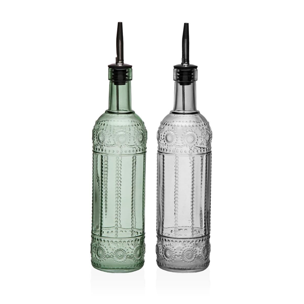 Oil and Vinegar Set Versa Metal Glass 500 ml 7,5 X 33,5 X 15,5 CM