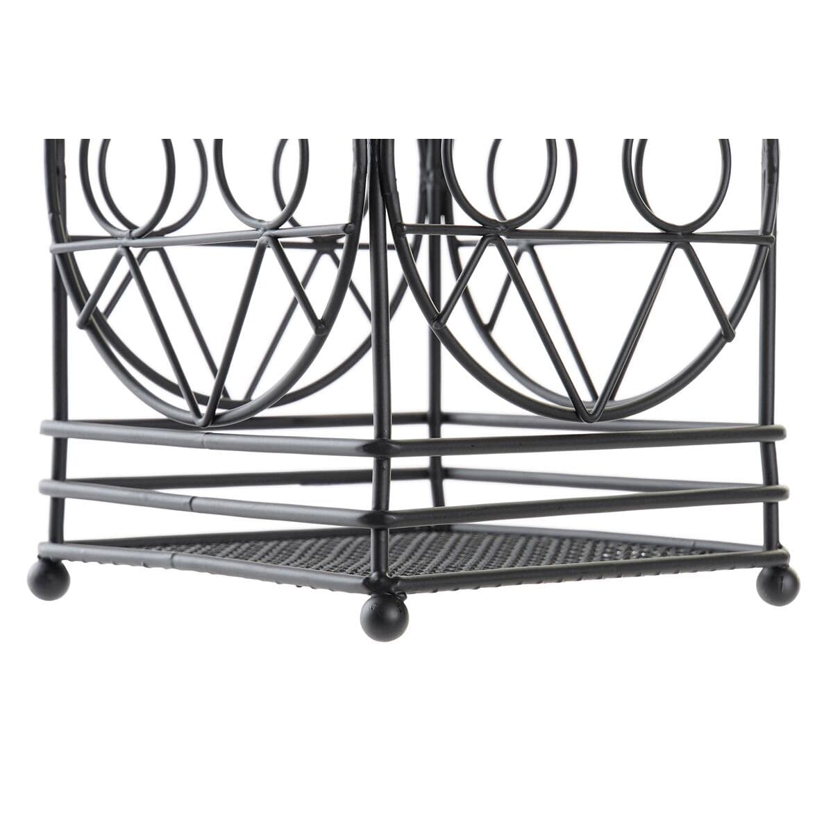 Cutlery Drainer DKD Home Decor Black Metal Geometric 12 x 12 x 20 cm