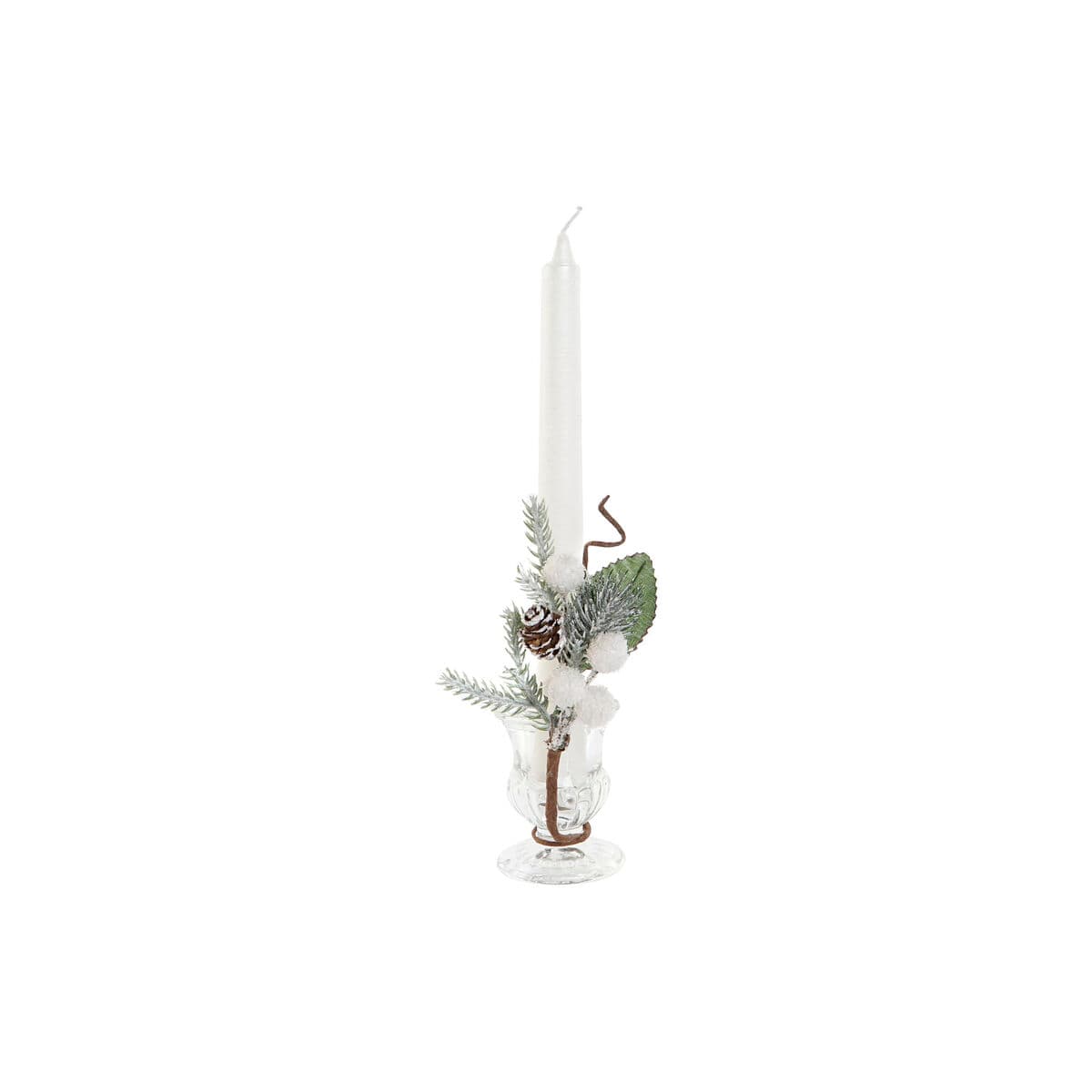 Candle Set DKD Home Decor White Christmas 21 x 10 x 5 cm 2 x 2 x 20 cm (4 Pieces)