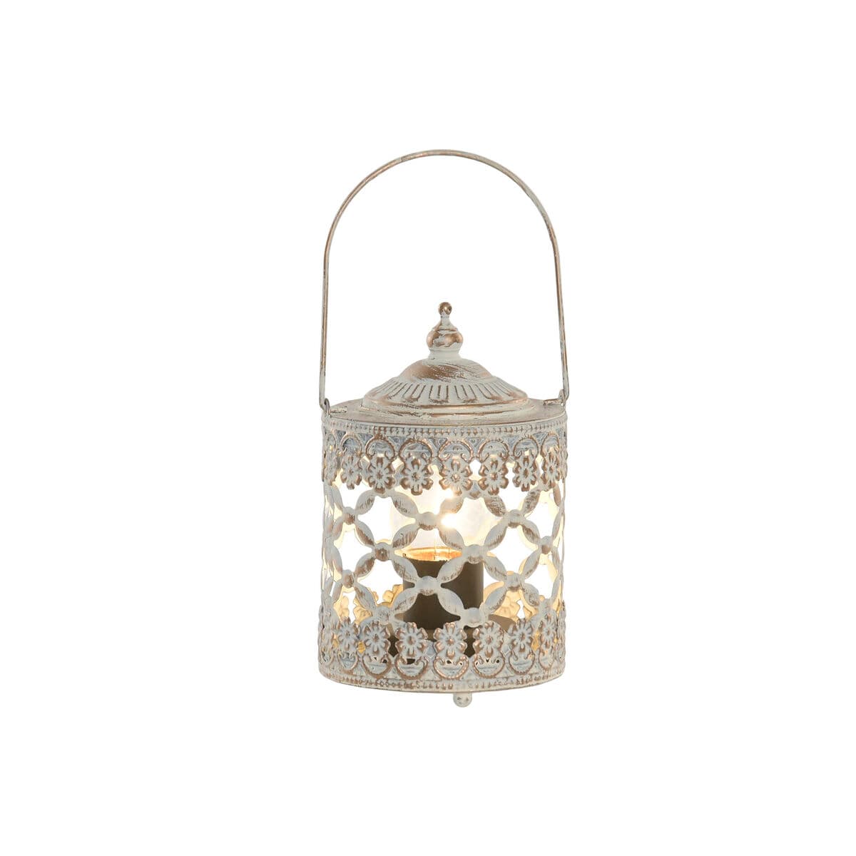 Lantern Home ESPRIT White Golden Metal Crystal Arab 9 x 9 x 14,5 cm