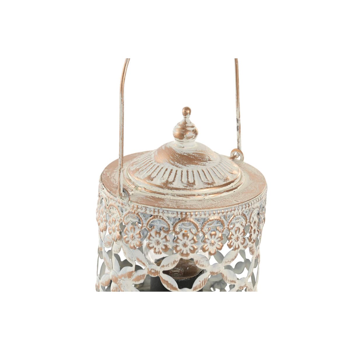 Lantern Home ESPRIT White Golden Metal Crystal Arab 9 x 9 x 14,5 cm