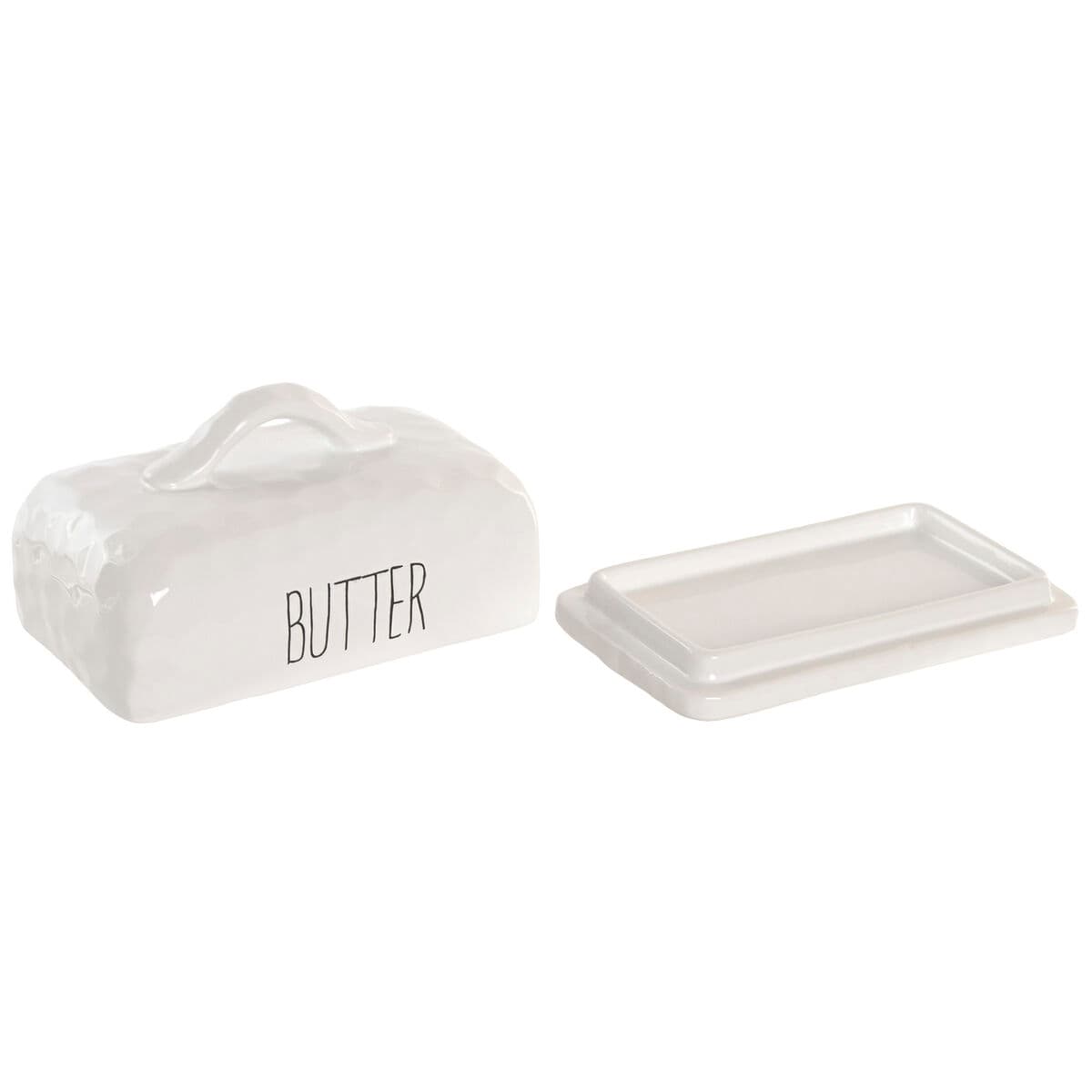 Butter Dish Home ESPRIT Porcelain 19 X 11,4 X 11 CM