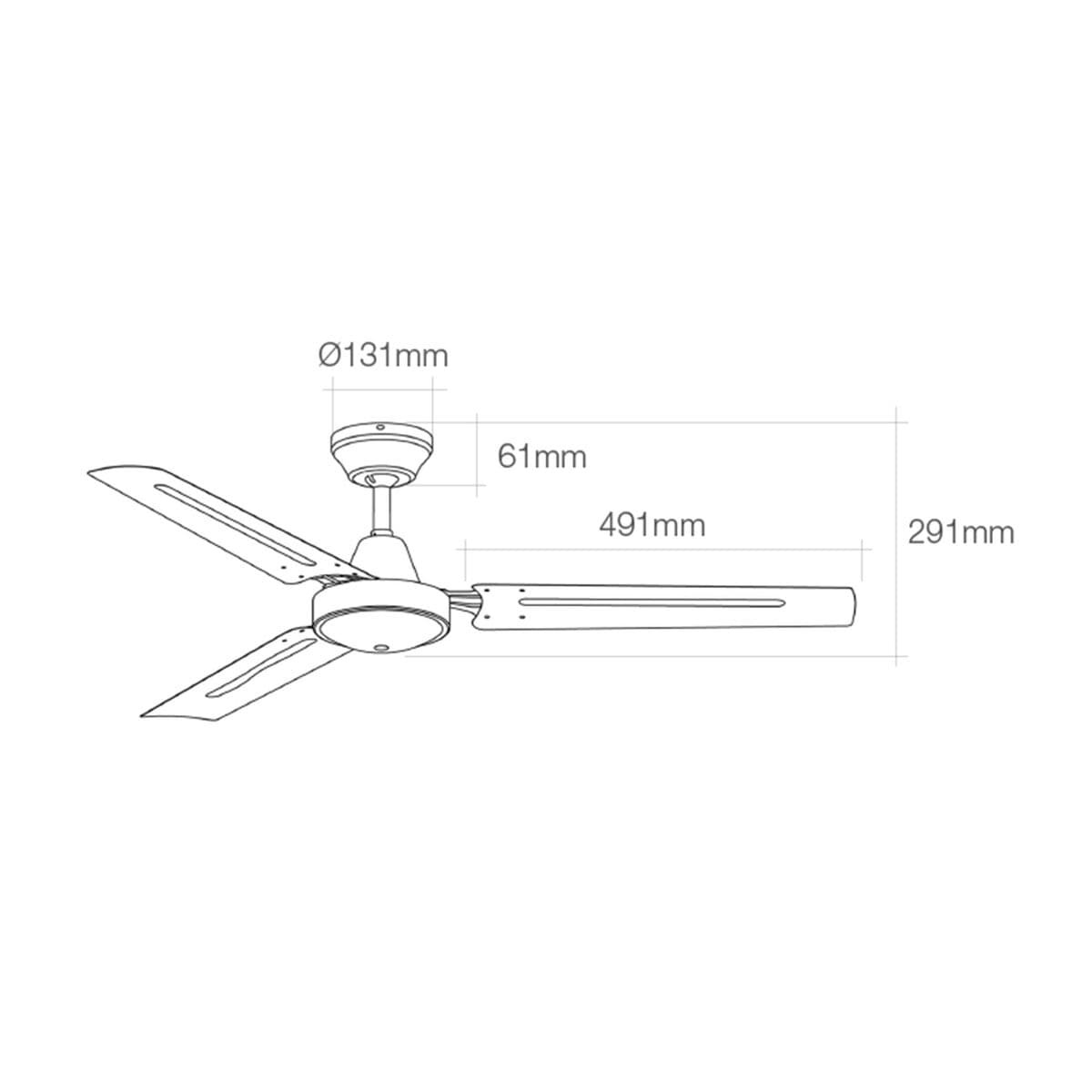 Ceiling Fan EDM 33982 White 60 W Ø 120 cm Mini industrial