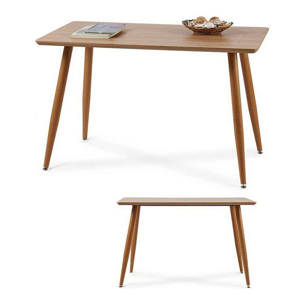 Dining Table Gift Decor Brown Metal Wood Melamin 120 x 70 x 75 cm