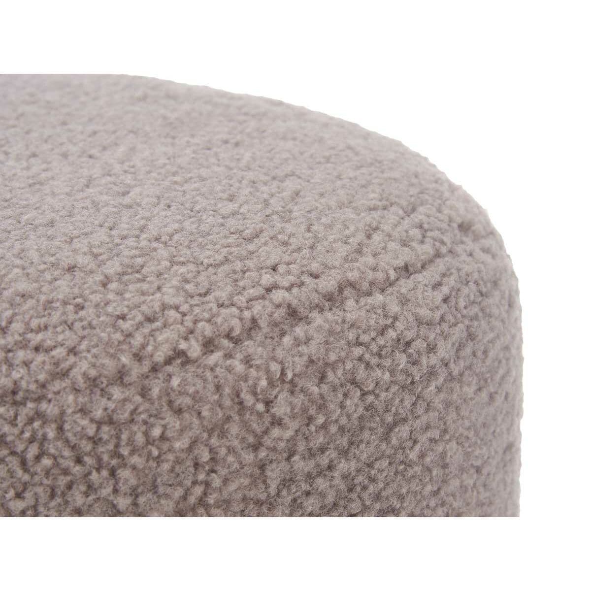 Pouffe Gift Decor Brown Cloth MDF Wood