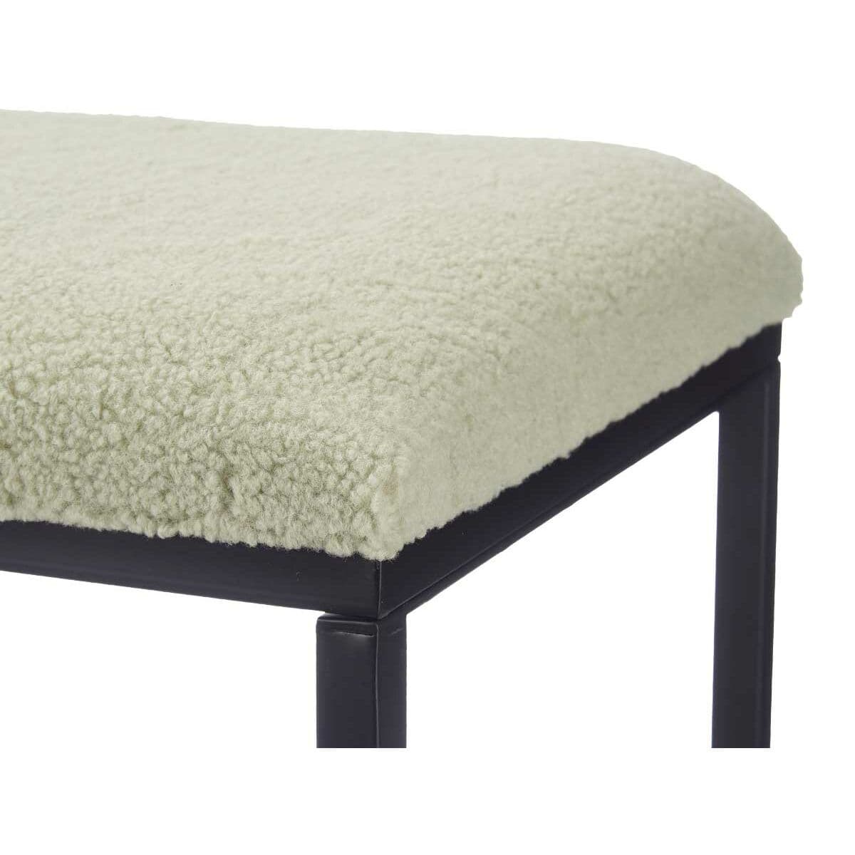 Bench Gift Decor Green Metal Cloth 81 x 42 x 38 cm