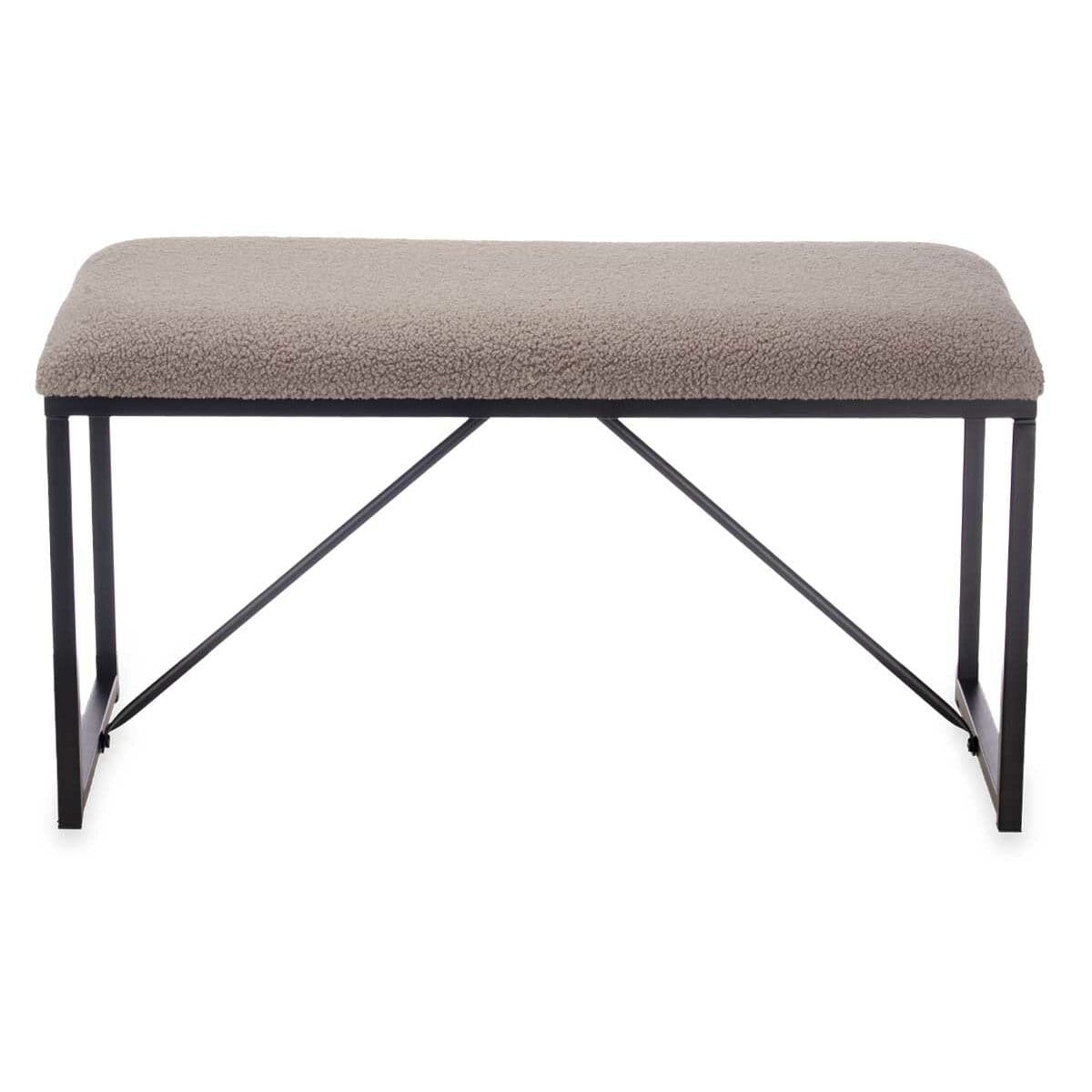 Bench Gift Decor Brown Metal Cloth 81 x 42 x 38 cm