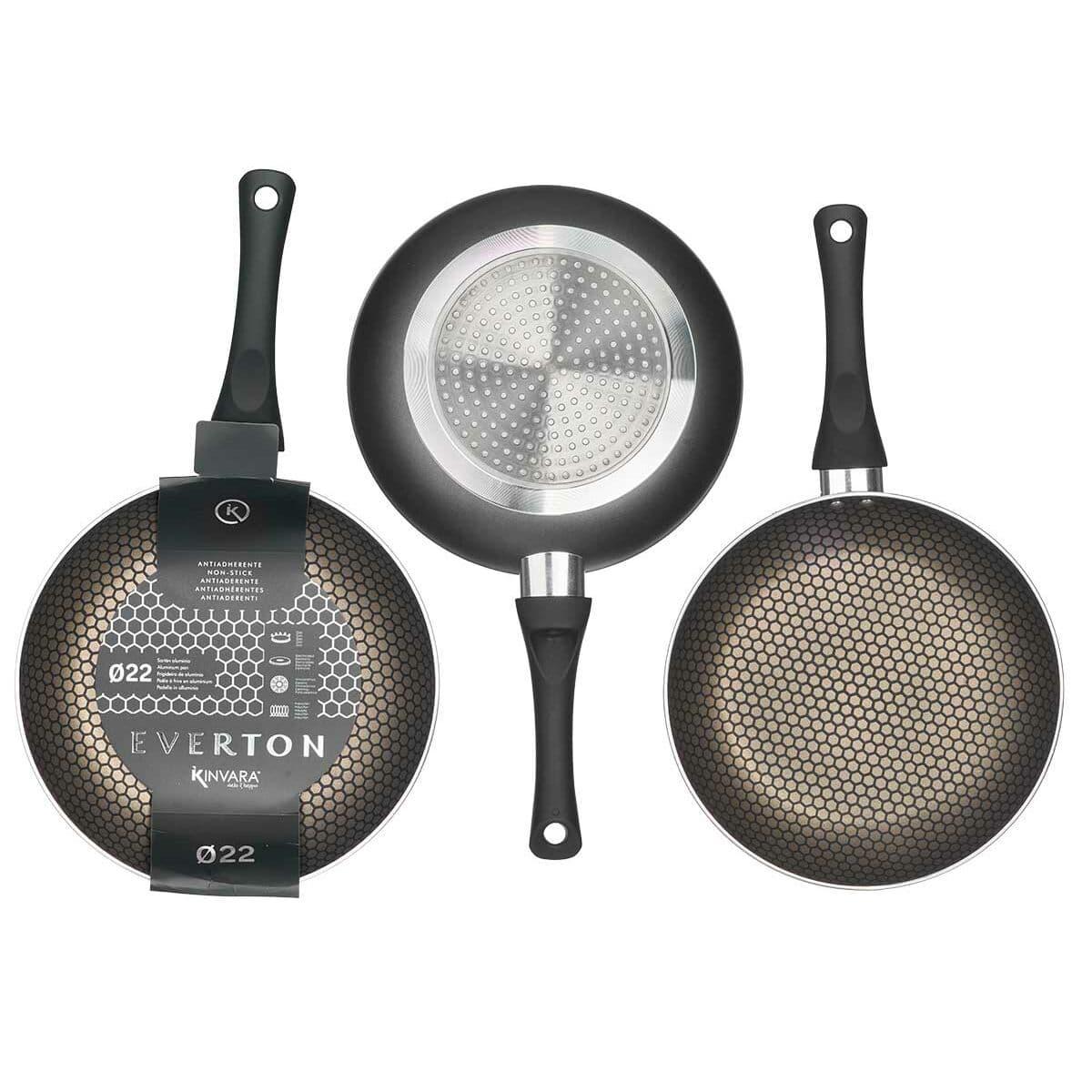 Non-stick frying pan Kinvara Black Aluminium Bakelite Induction 22 cm