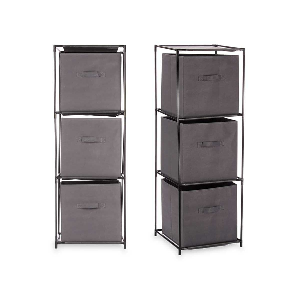Shelves Kipit Black Grey Cloth polypropylene Iron Plastic 35 x 35 x 102 cm