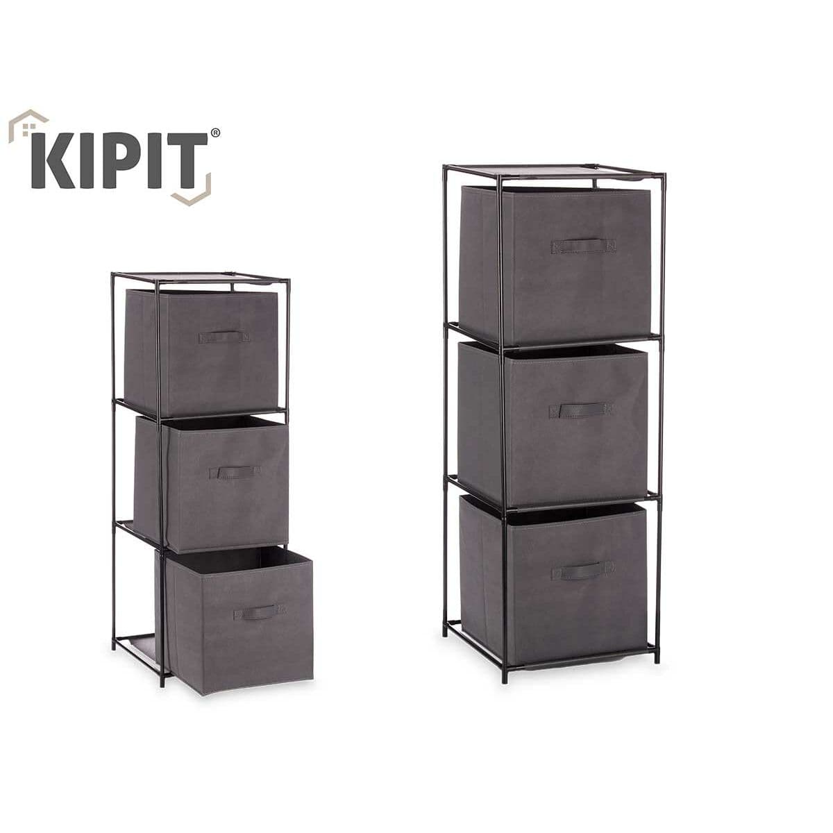 Shelves Kipit Black Grey Cloth polypropylene Iron Plastic 35 x 35 x 102 cm