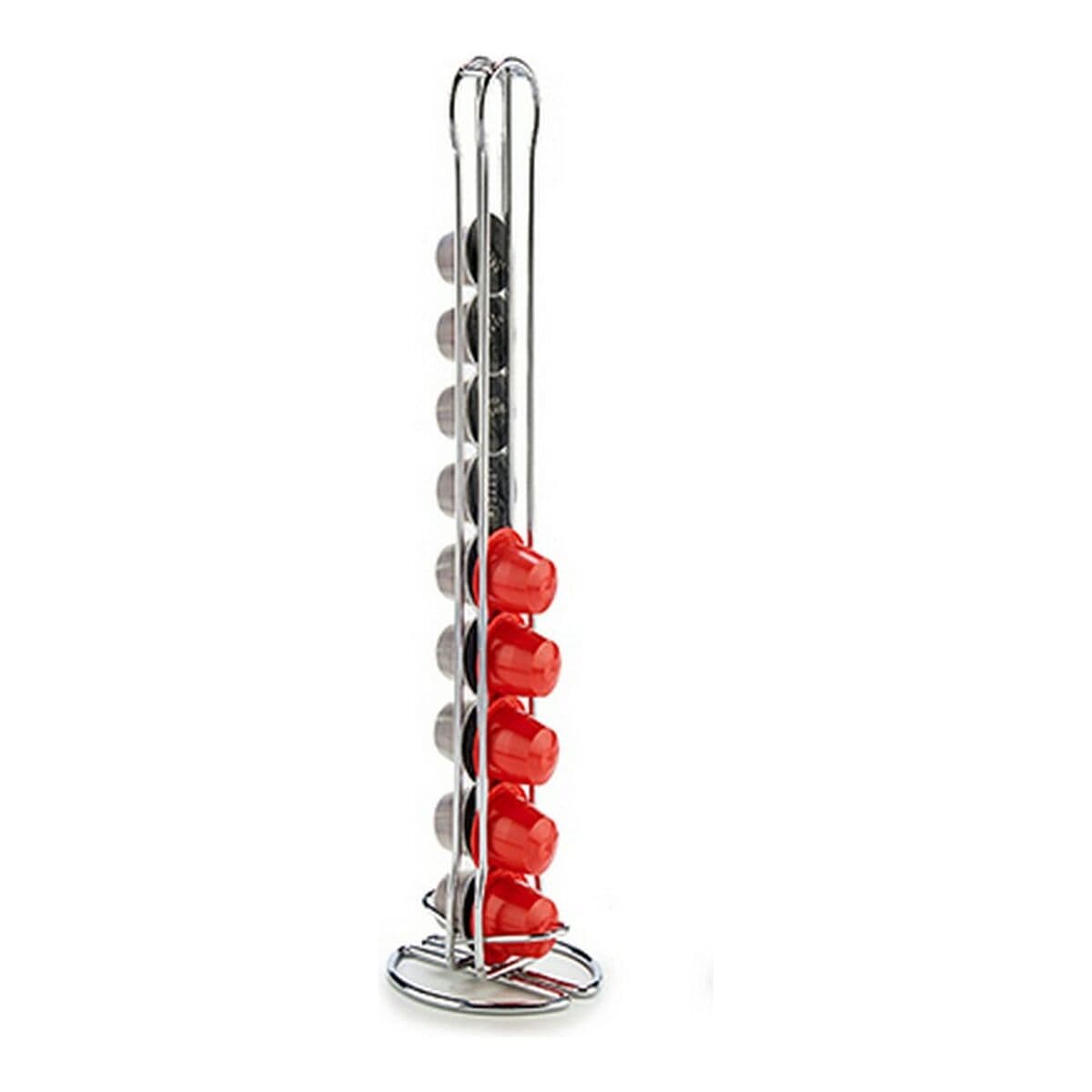 Stand for 20 Coffee Capsules Kinvara Silver Stainless steel Steel 10 x 37,5 x 9 cm