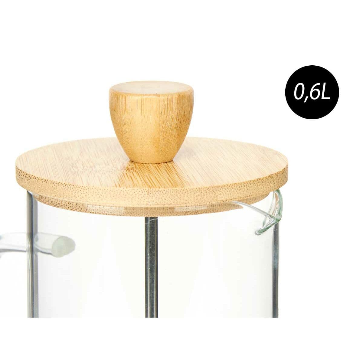 Teapot Vivalto Natural Glass Bamboo Borosilicate Glass 600 ml
