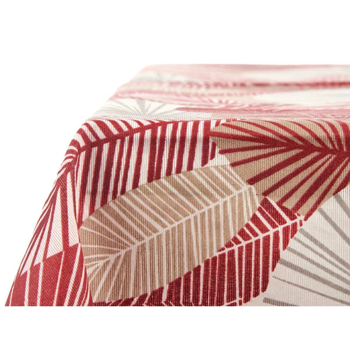 Tablecloth Kinvara Beige Maroon Thin canvas
