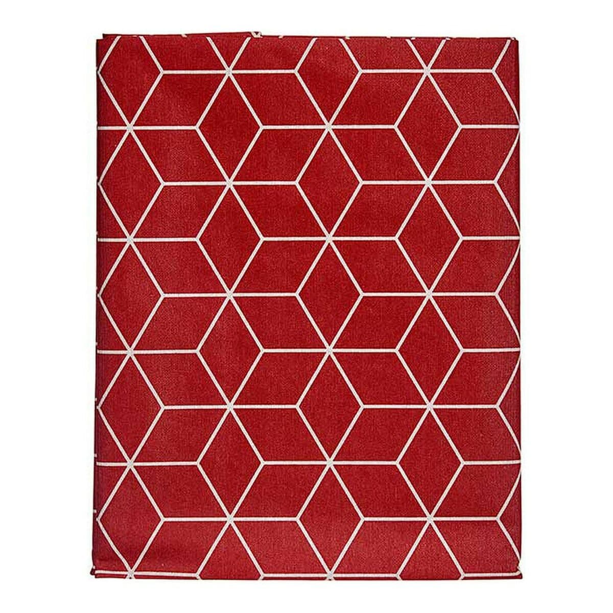 Tablecloth Kinvara White Maroon Thin canvas
