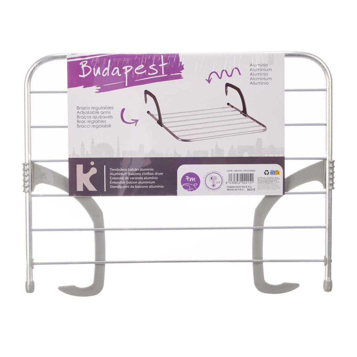 Clothes Line Kipit White Silver Light grey Dark grey Aluminium Plastic 63 x 3 x 50 cm 62,5 x 50 x 16,5 cm 62,5 x 3 x 50 cm 63 x 