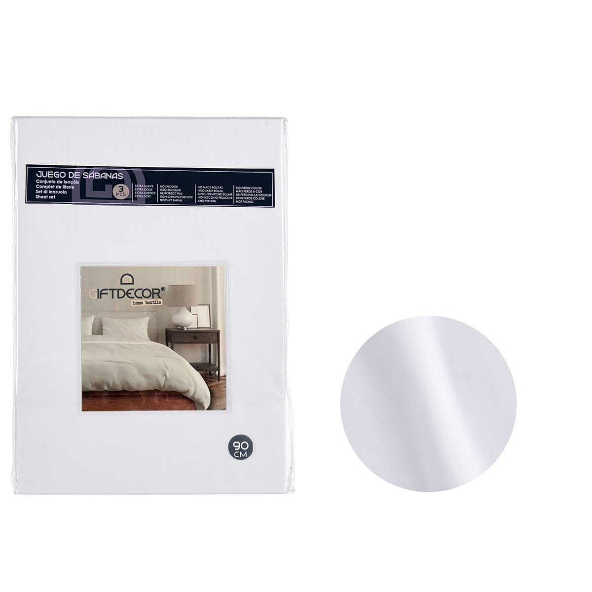 Bedding set Gift Decor White Grey Single 3 Pieces