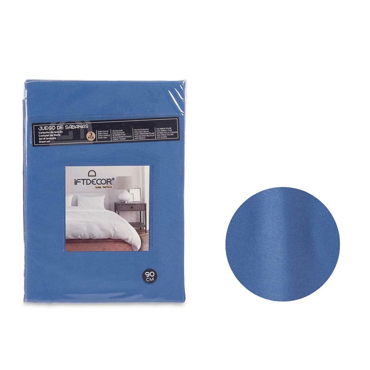 Bedding set Gift Decor Blue Single 3 Pieces
