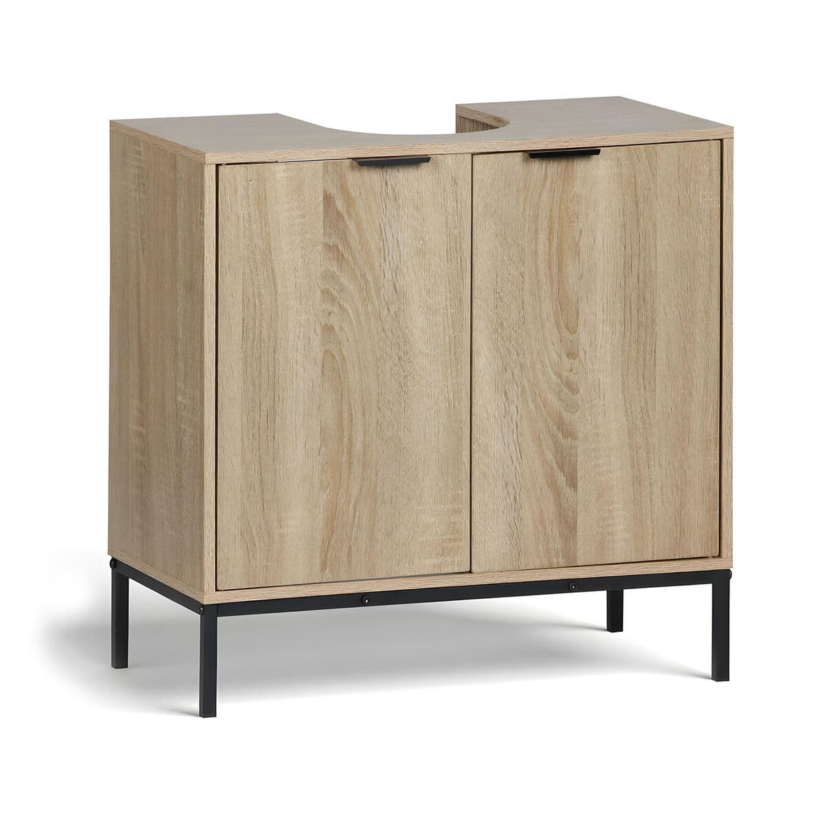 Under Sink Cabinet MobleKit Brown Black Wood Metal 60 x 30 x 60 cm
