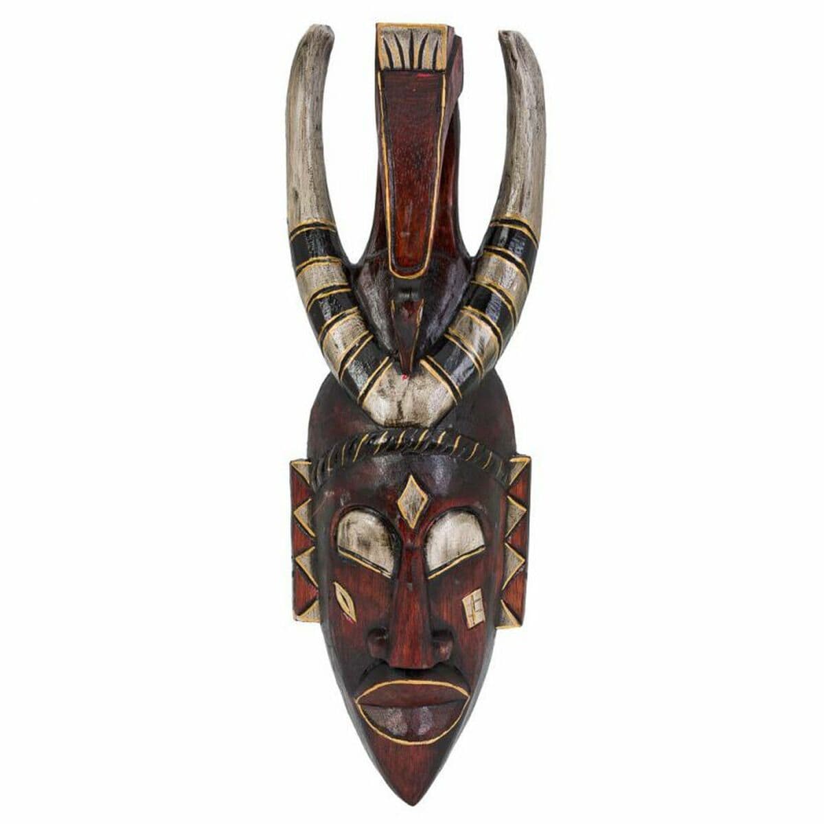 Decorative Figure Alexandra House Living Black Wood Mask 6 x 50 x 16 cm