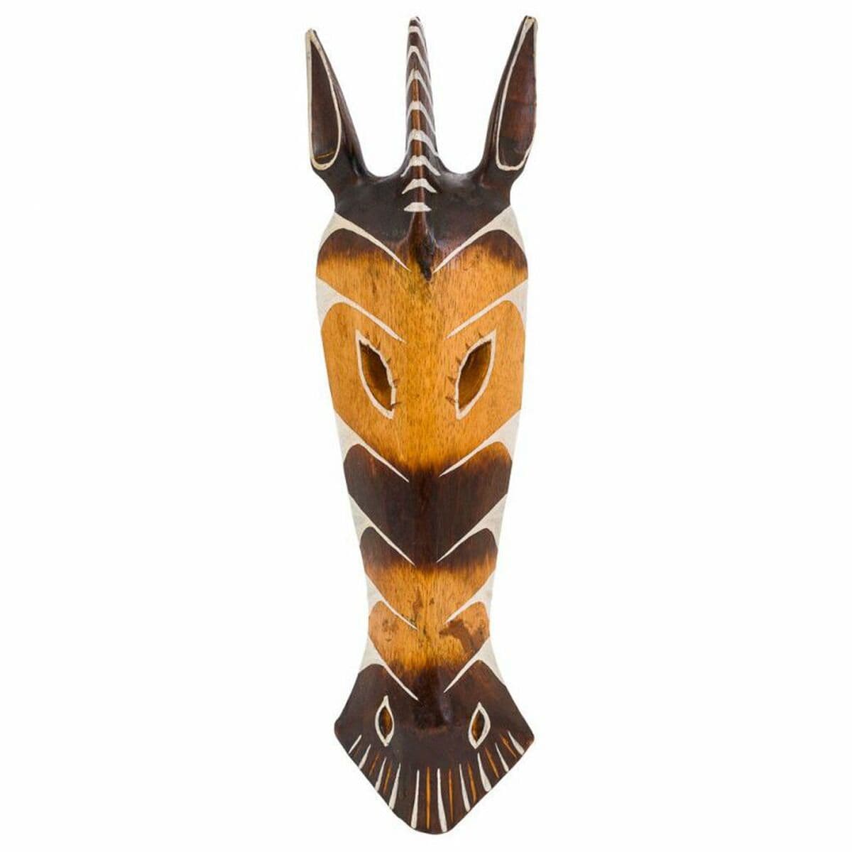 Mask Alexandra House Living White Brown Wood Mask 4 x 50 x 12 cm