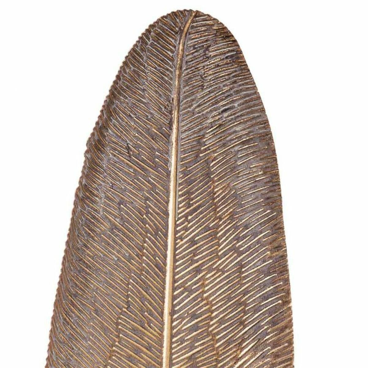 Candlestick Alexandra House Living Golden Iron 16 x 60 x 17 cm Feathers