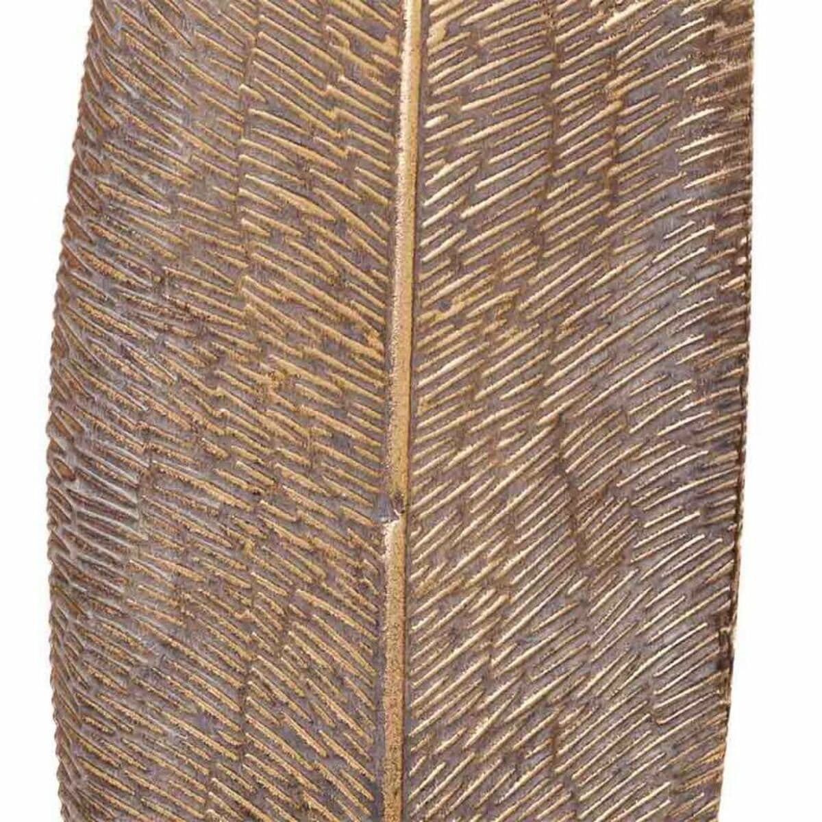 Candlestick Alexandra House Living Golden Iron 16 x 60 x 17 cm Feathers