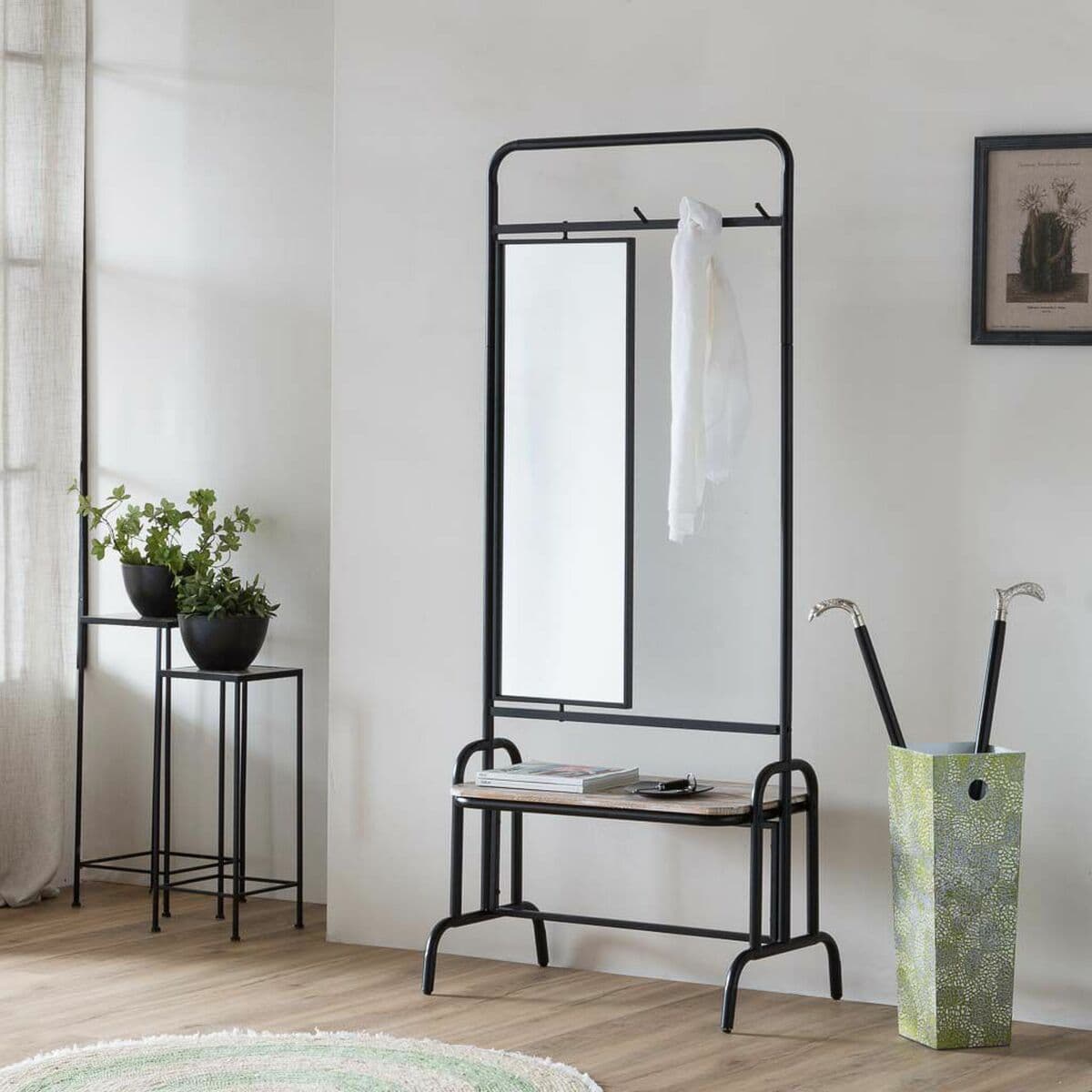 Hall Alexandra House Living Black 45 x 181 x 77 cm