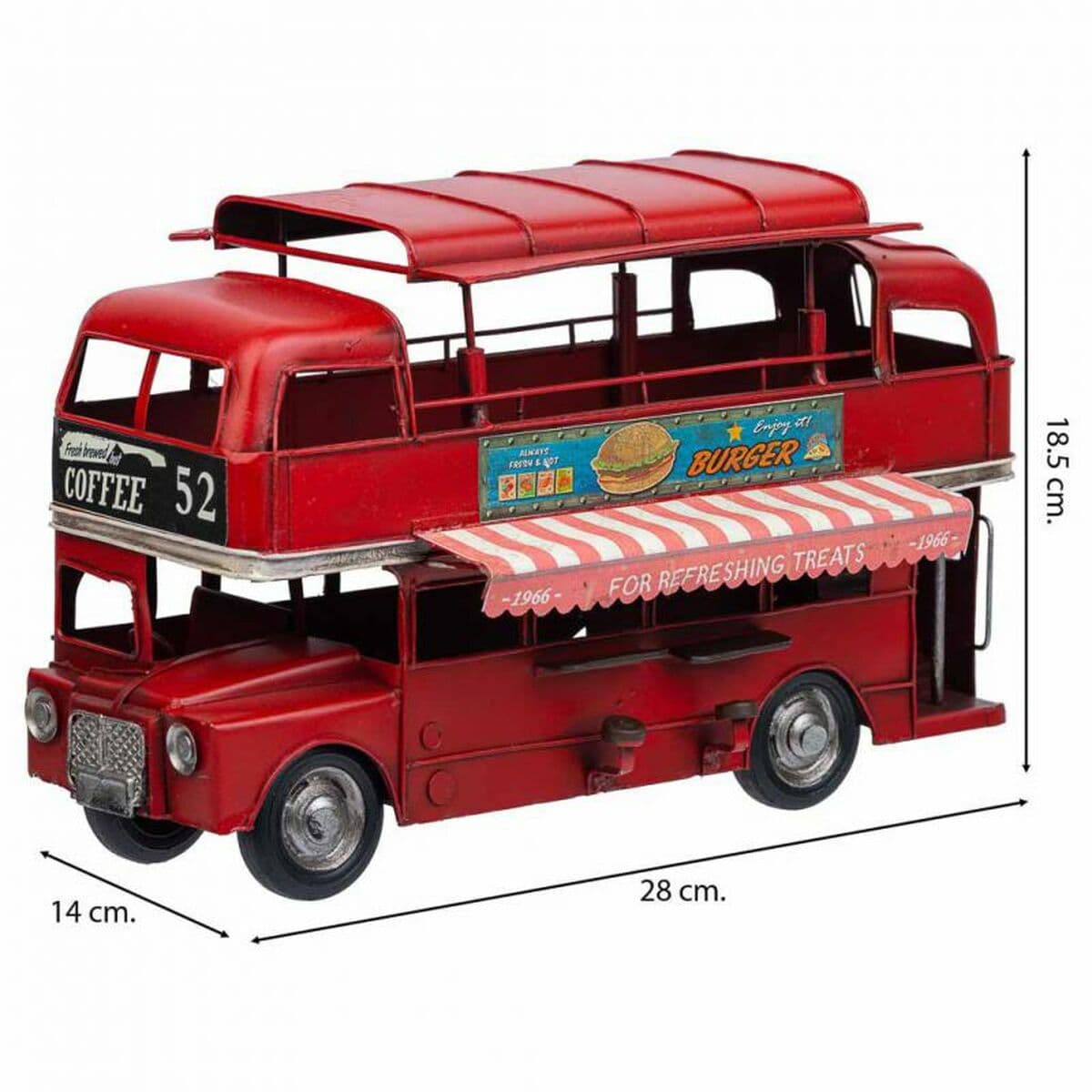 Collectable Figures Alexandra House Living Red Iron ABS Bus 14 x 18 x 28 cm