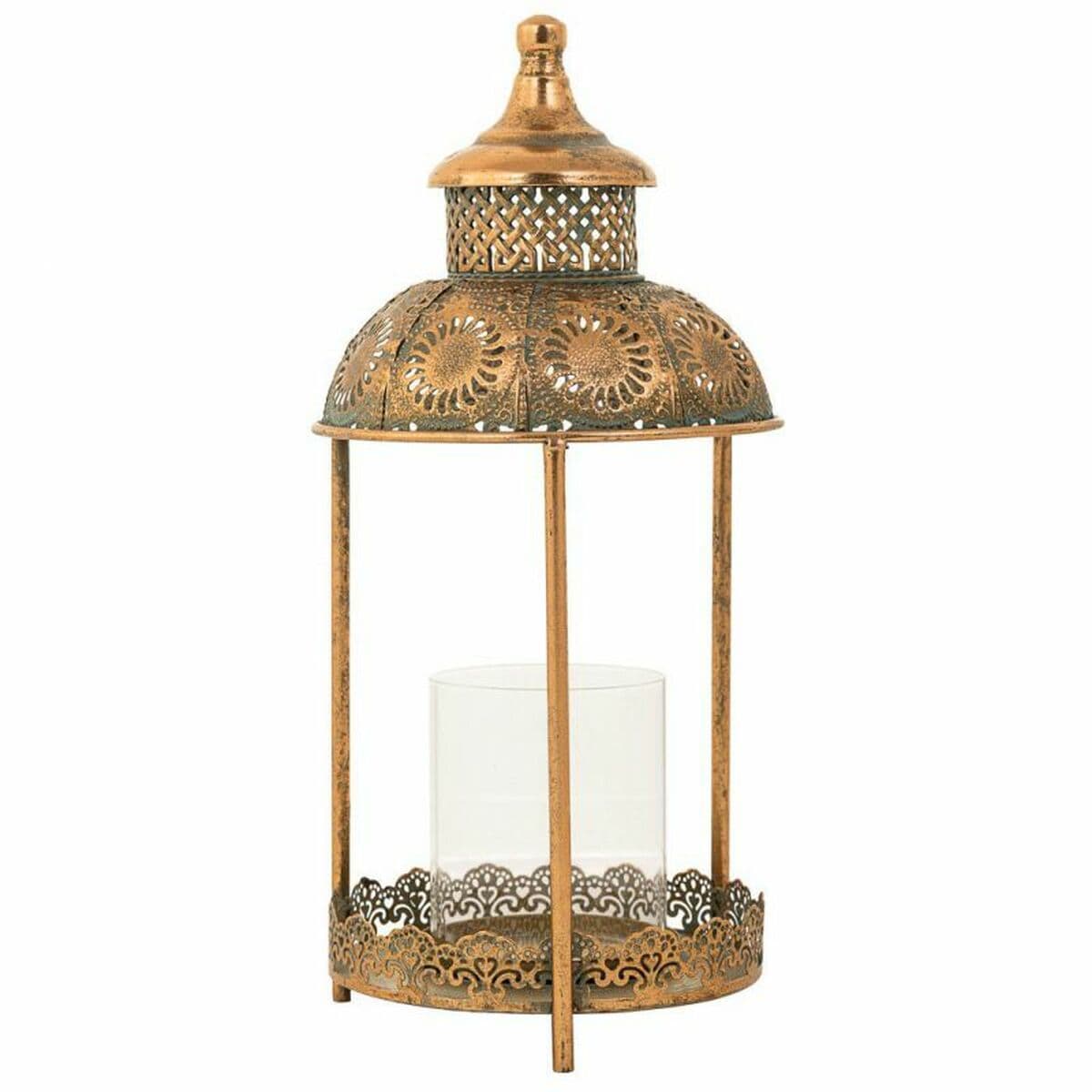 Candleholder Alexandra House Living Gold Glass Iron 19 x 42 x 19 cm