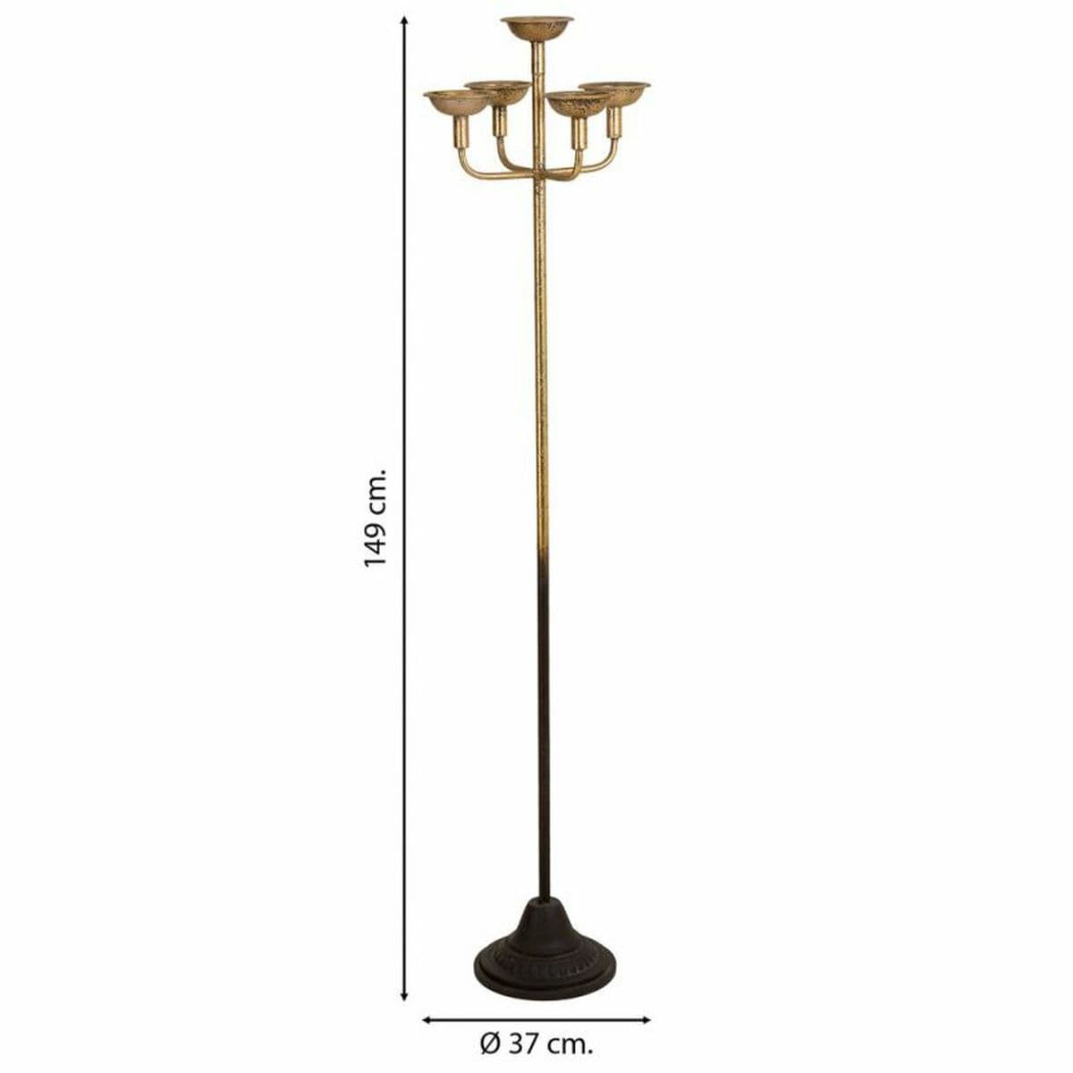 Candle Holder Alexandra House Living Golden Metal 37 x 149 x 37 cm