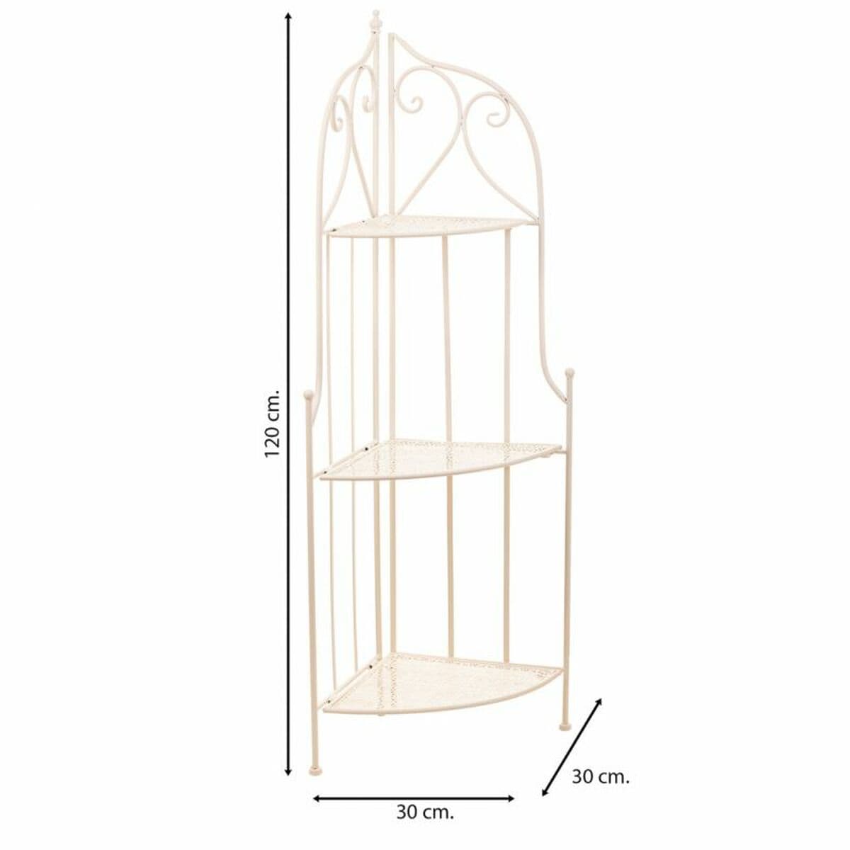 Corner Shelves Alexandra House Living White Metal Iron Ironwork 30 x 38 x 30 cm