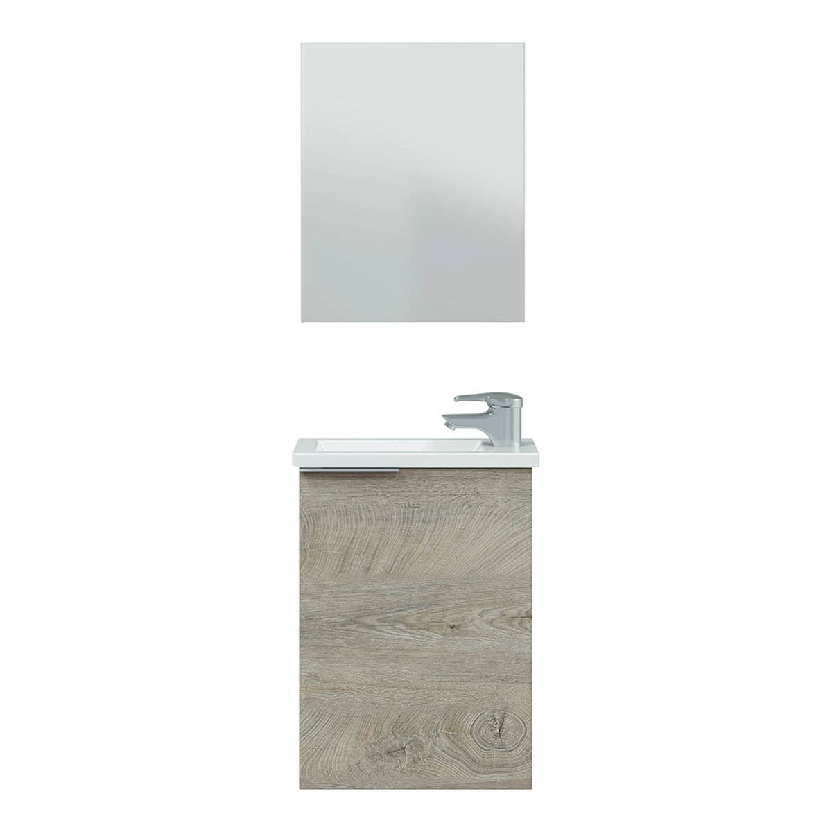 Shelf with hanger and mirror Forés Brown