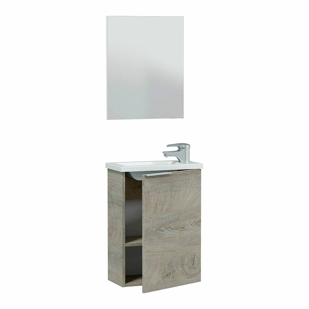 Shelf with hanger and mirror Forés Brown