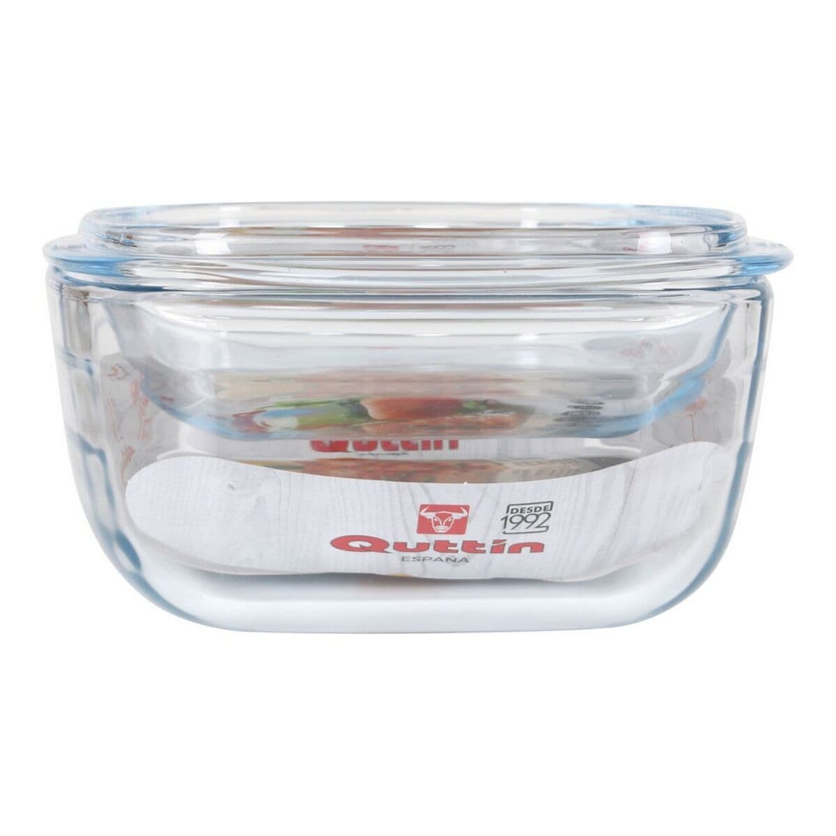Casserole with lid Quttin 63096 Glass 32,8 x 19,7 x 13 cm