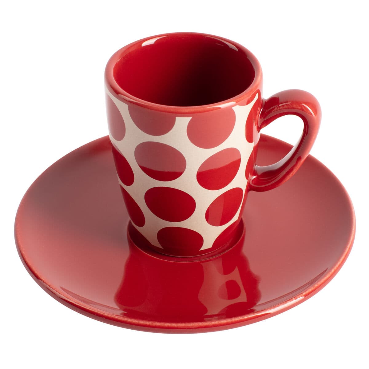 Coffee Set Benetton Red Stoneware Mouse 4 Pieces