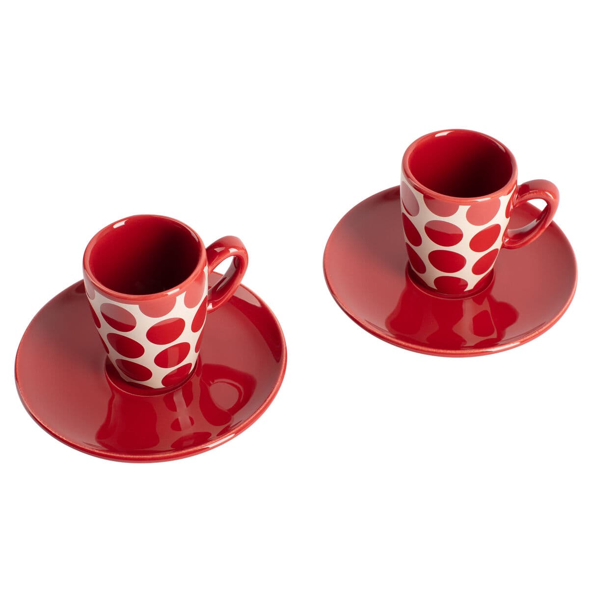 Coffee Set Benetton Red Stoneware Mouse 4 Pieces