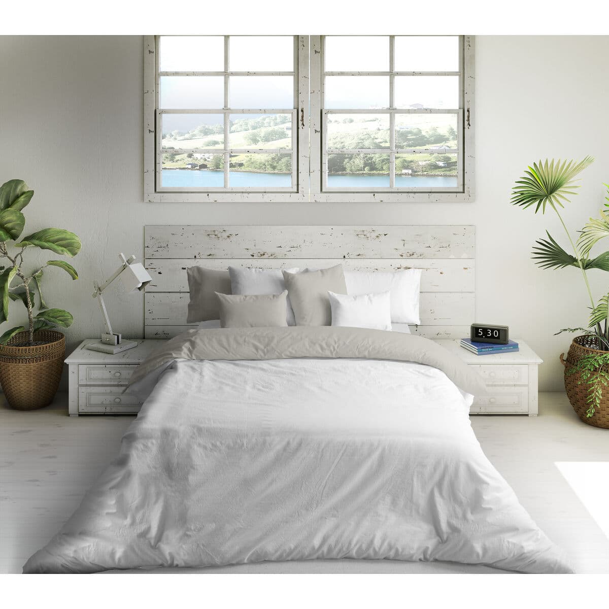 Nordic cover Naturals Colors Reversible White Light grey Single
